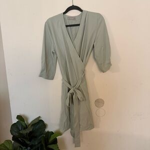 Everlane Light Green Wrap Dress